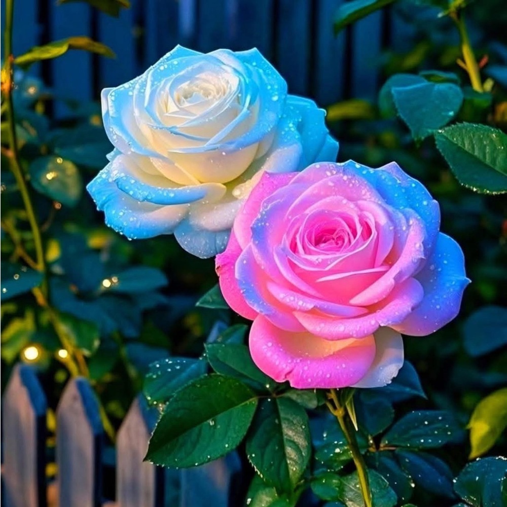 Vibrant Pink and White Roses